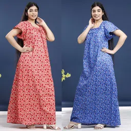 homezilla Pack of 2 Women Nighty Set-picture-16