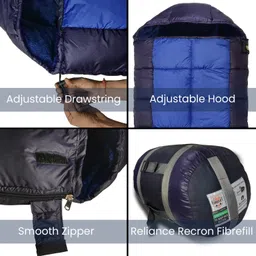 rhinokraft Jumbo Size ! -5 Degree Temp ! Soft Warm Fur ! Reliance Hollow Fiber! Free Pillow Sleeping Bag image 3
