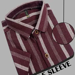 mildin Men Regular Fit Striped Spread Collar Casual Shirt-picture-18