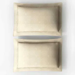 platina india Off White Geometric Jacquard Allover Pattern 300 Tc Cotton King Sized Double Bedsheet With 2 Pillow Covers image 3