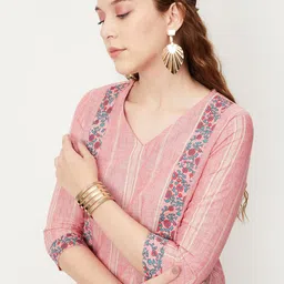 max Women Floral Print Pure Cotton Straight Kurta-picture-12