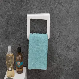 spacekeeper Acrylic Square Towel Ring / Napkin Ring / Bathroom Accessories for Home WHITE Towel Holder image 2