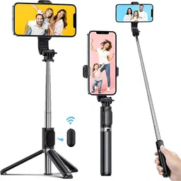 Aurbit Pro R1L Long Bluetooth Selfie Sticks with Extendable Tripod Stand for Mobile phone, Remote & 360 Rotating Head, 1.6M Long For Selfie, Vlogging, Video watching & Photoshoot, Selfie stick with Bluetooth Remote Bluetooth Selfie Stick-picture-10