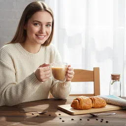 tinsuhg Double Wall Glass Coffee 250ml, Double Wall Glass Tea Cup Glass Coffee Mug image 3