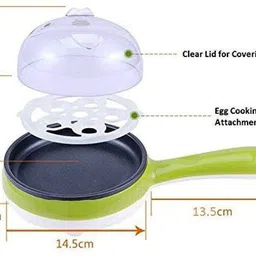 spella Electric Non stick Frying Pan with Steam Egg Boiler-63 Non-Stick Egg_FryPan Boiled Eggs_Steaming Boiling Roasting-63 Egg Cooker image 2