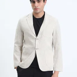 showoffff Men Solid Single Breasted Casual Blazer image 2