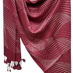 house of common Printed Rayon Women Maroon Stole-picture-42