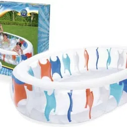 littlebloom 54066E (IND*44) Elliptic Play Pool Kids, Multicolor With Free Pump1405 Inflatable Swimming Pool-picture-40