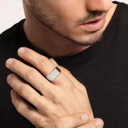 giva Sterling Silver No Crossroads Ring For Mens Sterling Silver Zircon Rhodium Plated Ring image 3