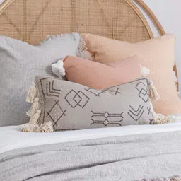 thegasbh Grey Cotton Embroidery Cushion Covers (Pack Of 2) image 1