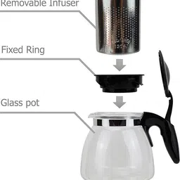 rokery 1 L Glass, Borosilicate Glass Kettle Jug image 2