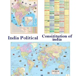 Maps and Charts Combo, Set of 6 India Maps with QR Codes, 23 x 36 cm and 40 x 28 cm, for Competitive Exams Map – Folded Map Paper Print-image-2