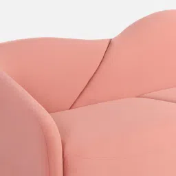 casacraft from pepperfry Odessa Velvet 3 Seater Sofa In Blush Pink Color image 5