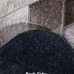 dazzhome Grey & Black Hair On Leather Chevron Hand Woven 6ftX9ft Carpet image 5