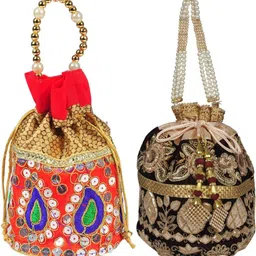 Women Multicolor, Maroon Potli-image-24