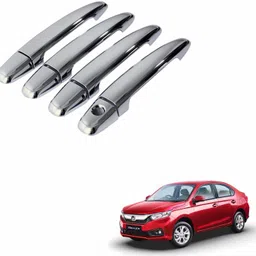 jagan kirpa Car Chrome Door Grab Handle Cover/Catch Cover for Honda Amaze 2018+ (Set of 4 Pcs, Silver) Car Grab Handle Cover-picture-19