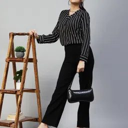 selvia Women Regular Fit Printed Mandarin Collar Casual Shirt image 5