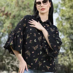 Women Regular Fit Printed Spread Collar Casual Shirt-image-60