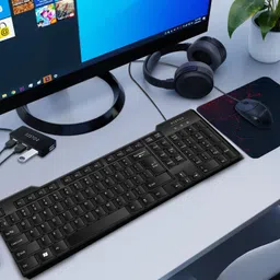 Bestor Set of 3 Combo,USB Wired Keyboard, Wire Mouse, 4 port USB,Plug & Play for laptop Combo Set image 5