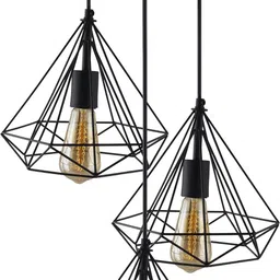 homesake Black Hanging Light 3Diamond Cluster-Modern Ceiling Pendant Light for Home Decor Ceiling Light Ceiling Lamp image 2