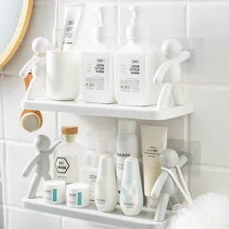 utility jet Acrylic White Adhesive Wall Shelf image 5