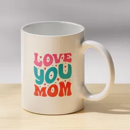 fifth creations Love You Mom Printed White Ceramic 350ml Coffee mug | Best Mother's Day Gift Ceramic Coffee Mug-picture-34
