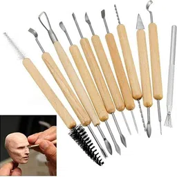 artistery 11 Pcs Ceramic Wooden Handle Professional Tools Kit for Clay Pottery, Sculpting Engraving Set image 5