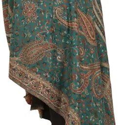 shal-é-pashm Woven Polyester Women Light Green, Beige Stole image 2