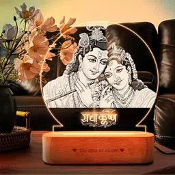 zoci voci Radha Krishna Photo Engrave Lamp – Spiritual Pooja Room Décor & Diwali Gift Table Lamp-picture-15