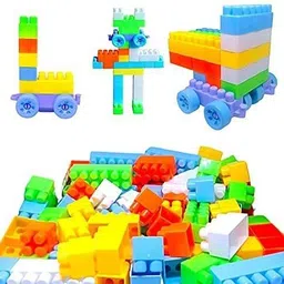 pulsbery Plastic Building Blocks Game Set for 3+ Years Old Kids Boys & Girls,200+ Piece image 3