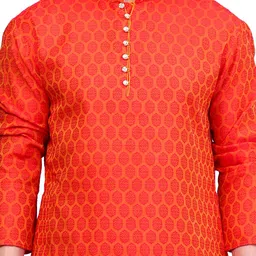 sydney heights Men Jacquard Kurta Churidar Set image 4