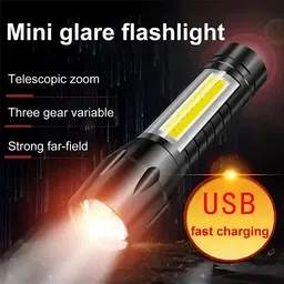 regals choice Lightweight Rechargeable Torch | USB COB LED Light Torch image 2