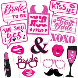 zyozi 15 Pieces,pre-Assembled-White Bachelorette Party Decorations, Miss to Mrs Props Photo Booth Board-picture-17