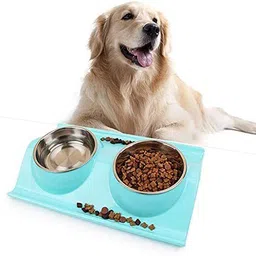 Dog Bowl Stainless Steel for Food and Water for Pets, Dogs, Puppy, Cat, Kittens. Round Plastic Pet Bowl-image-31