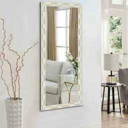 elegant arts and frames Framed Rectangular Full Length Mirror In Cream image 1