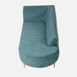 casacraft from pepperfry Valencia Velvet Chaise Lounger in Light Teal Colour image 5