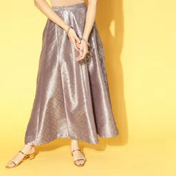 libas Women Geometric Print A-line Purple Skirt image 3