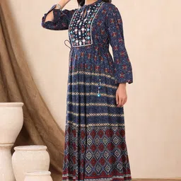 juniper Women Ethnic Dress Blue Maxi/Full Length Dress image 3