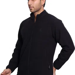 aema Men Self Design Fleece Jacket image 4