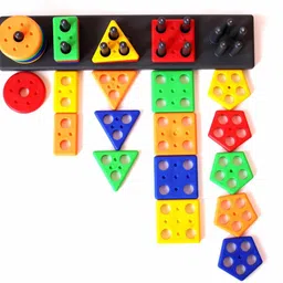 vrajvilla Smart Activity Fun and Learning Geometrics ,Shape Five Column Blocks image 3