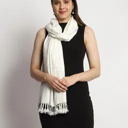 Tweedle Polyester Wool Blend Embroidered Women Shawl image 4