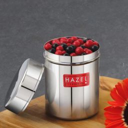 hazel Silver Stainless Steel Air Tight 200 ml Storage Container-picture-23