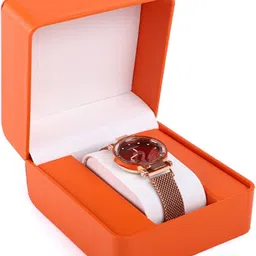 augen Premium Watch Box for Travel | Single Slot Vegan Leather (Orange) Watch Box-picture-27