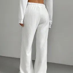dockstreet Women Solid White Track Pants image 2