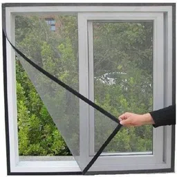 buyagain HDPE - High Density Poly Ethylene Infants Washable Fiberglass Mosquito Net Stitched with Fastener Tape on All Four Borders, Window/Door DIY Bug Insect Mesh-Black (3ftx5ft) Mosquito Net image 3
