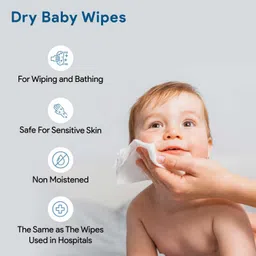 piru 350 Count Disposable Dry Wipes for Baby / Face / Adults / Cleansing Ultra Soft Non-Wooven Wipe|Size 8" x 8"Inches Travel Size - Non-Moistened Fragrance Free Cleansing Cloths for Adults, Incontinence, Baby, Body ,and Beauty image 3