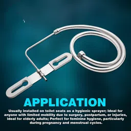 bathbliss Stainless Steel 1.0 meter Round Nozzle Bidet Jet Spray for Toilet (Set of 1) Faucet Set image 5