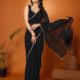 samah Solid/Plain Daily Wear Lace, Georgette Saree-picture-24