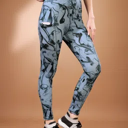 poojaran Printed Women Multicolor Tights image 3