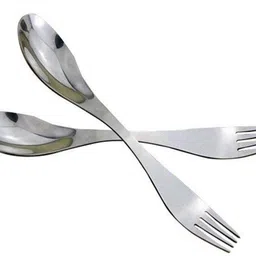 Stainless Steel 2-in-1 Fork and Spoon Combination Stainless Steel Table Spoon Set-image-1